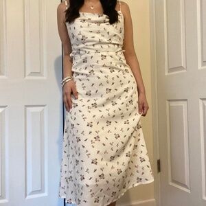 Open back floral midi dress